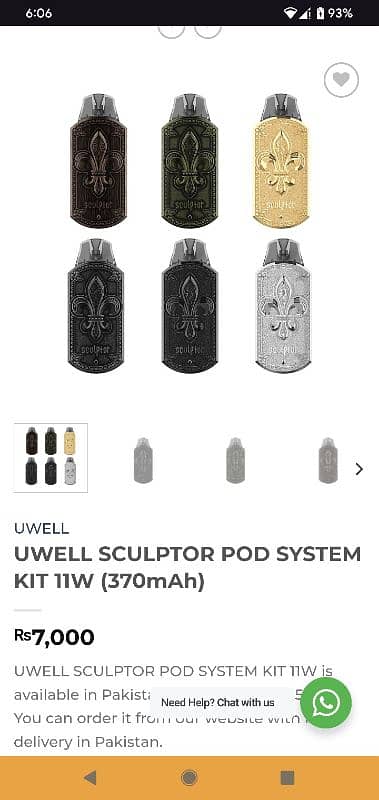 Uwell Sculptor pod Golden Edition 6k demand han 5500 final ho jay ga 9