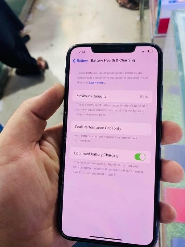 iPhone xsmax  256 gb  82 health  Pta approve physical 7