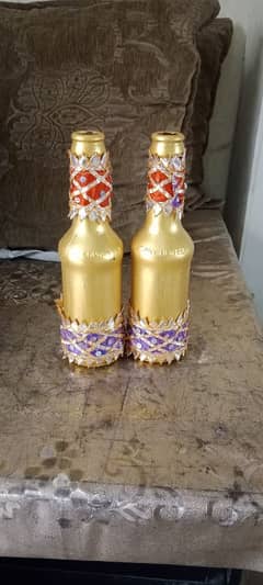 decorated glass botal