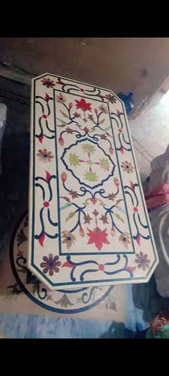 marble table with iron stand