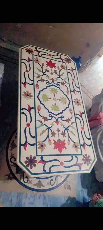 marble table with iron stand 0