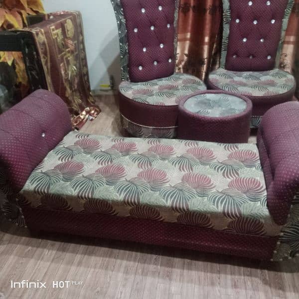 Coffee chair set with 2 seater dewan 2