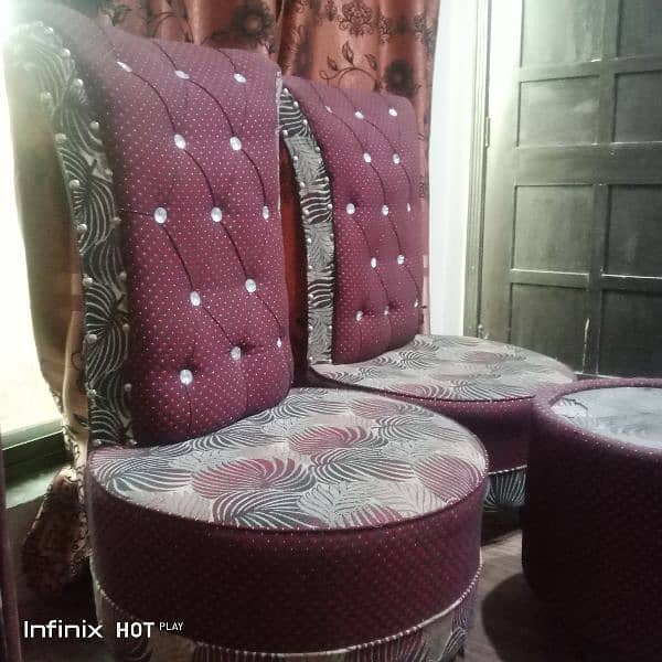 Coffee chair set with 2 seater dewan 5