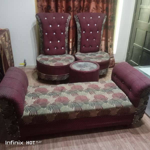 Coffee chair set with 2 seater dewan 7