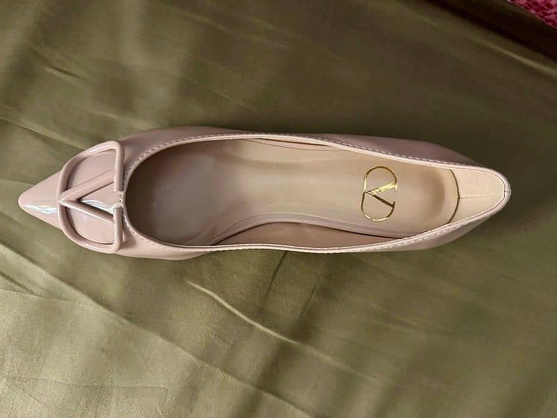 Baby Pink Leather Flat Ballerina 0