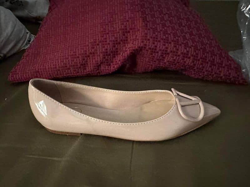 Baby Pink Leather Flat Ballerina 1