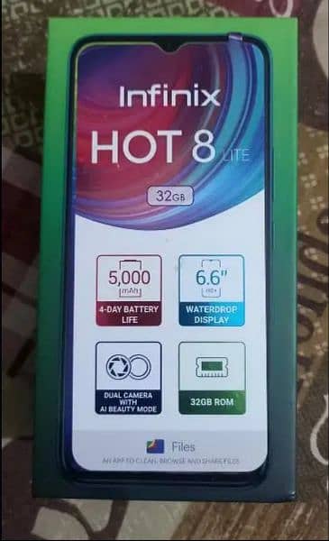 infinix hot 8 lite with box 3