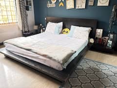 double bed, stylish king size with side tables and king size mattress