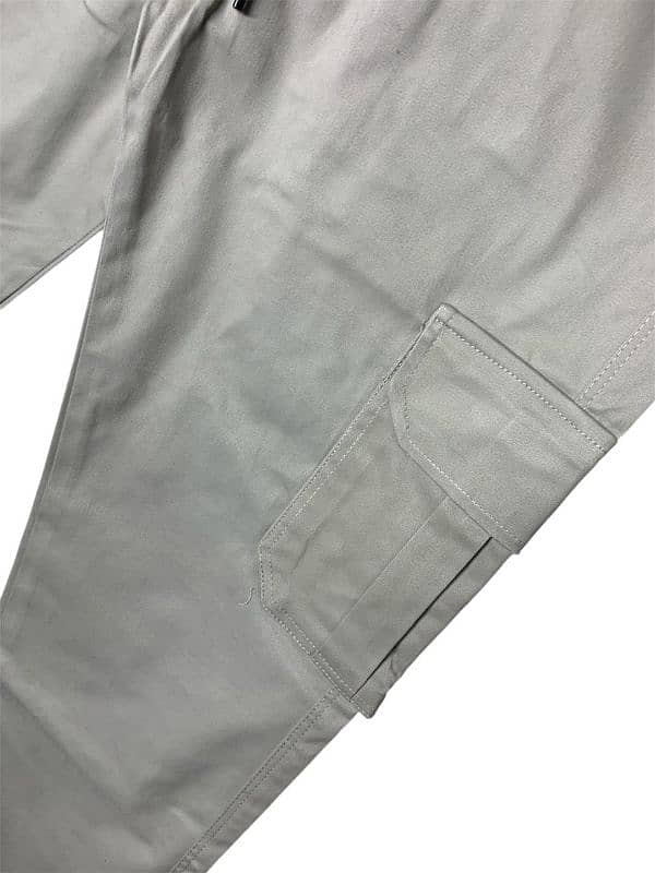 1 Pcs Men's Cotton Plain Cargo Pants 1