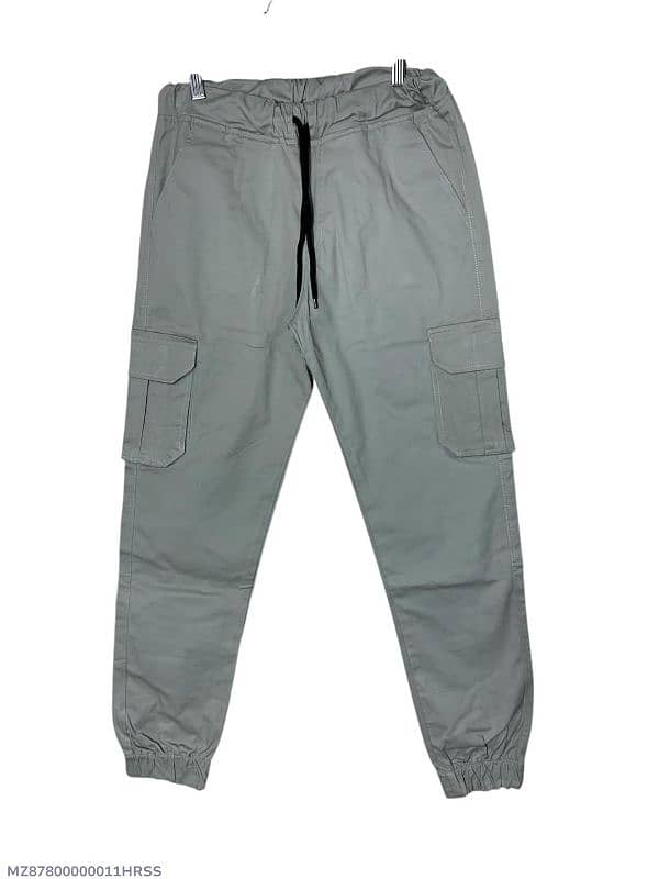 1 Pcs Men's Cotton Plain Cargo Pants 3