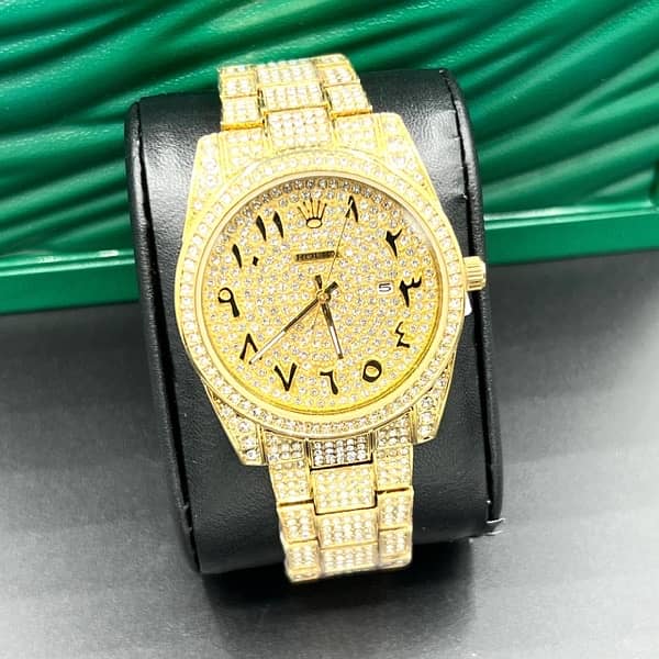 Rolex iced stone watch 1