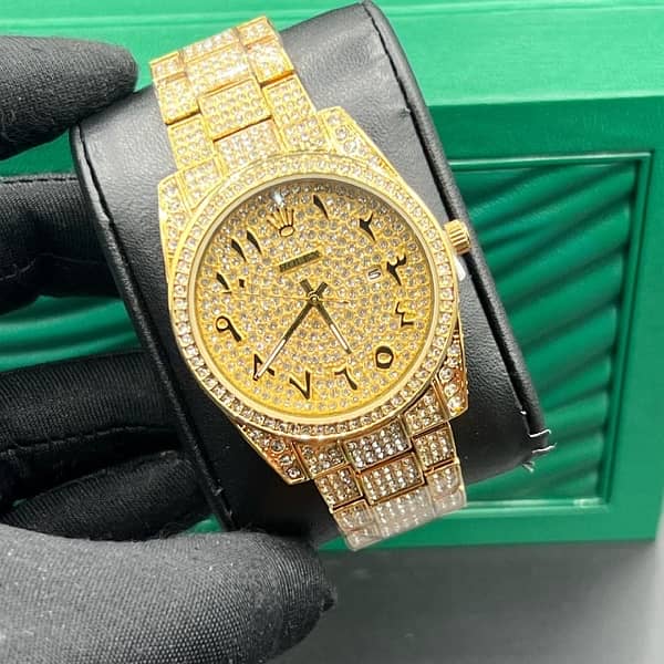 Rolex iced stone watch 2