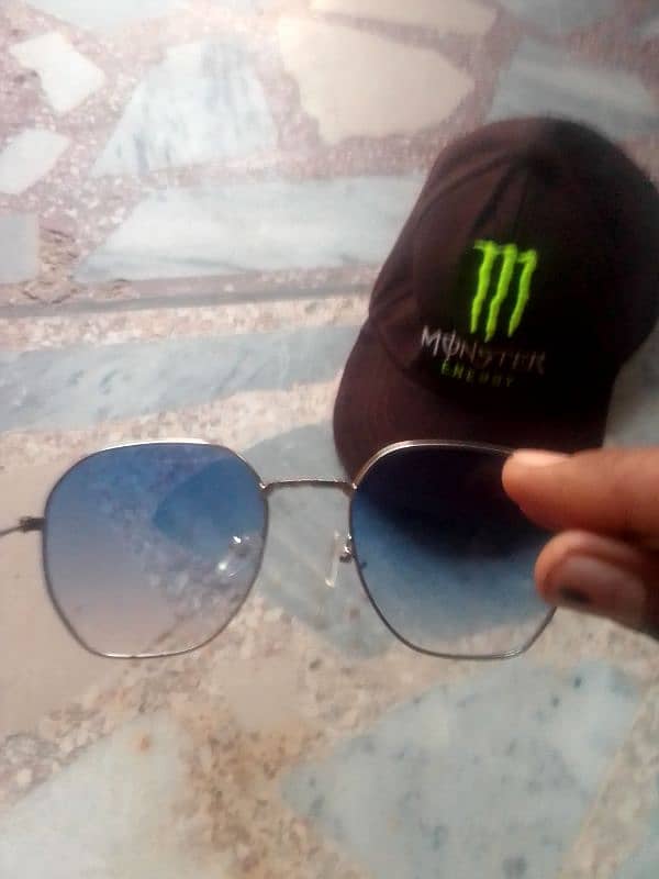 cap and glasses mirror blue colour shade 2