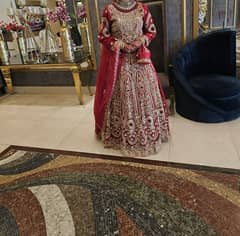 barat bridal langha/ fully embroidered/ red color