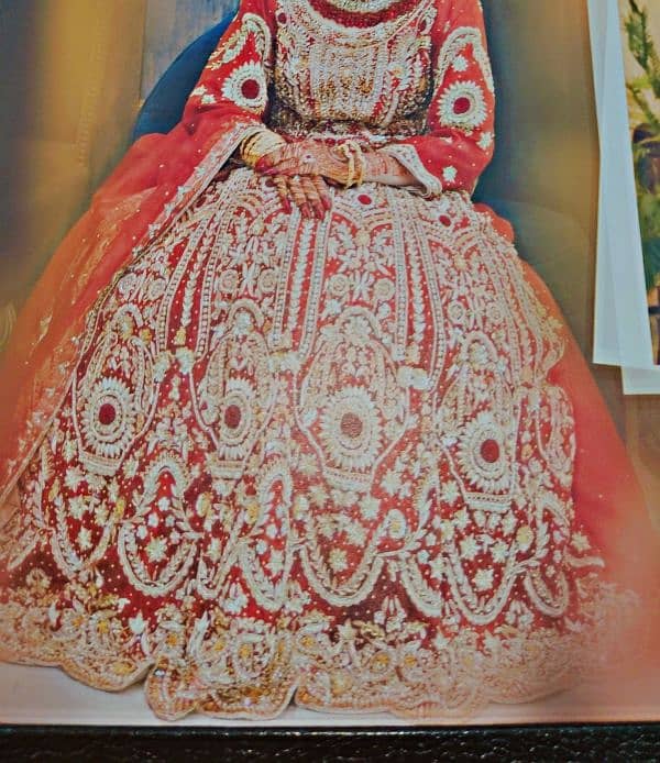 barat bridal langha/ fully embroidered/ red color 1