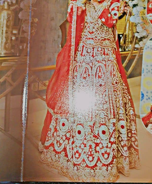 barat bridal langha/ fully embroidered/ red color 2