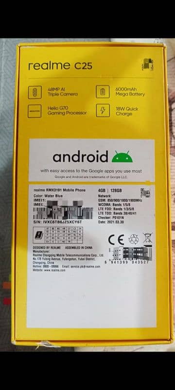 Realme C25 4 Gb Raam 128 Gb Room 6000 Mha Battery With Box 2