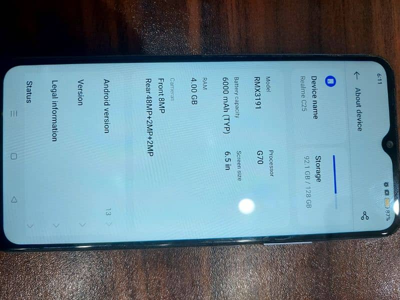 Realme C25 4 Gb Raam 128 Gb Room 6000 Mha Battery With Box 5