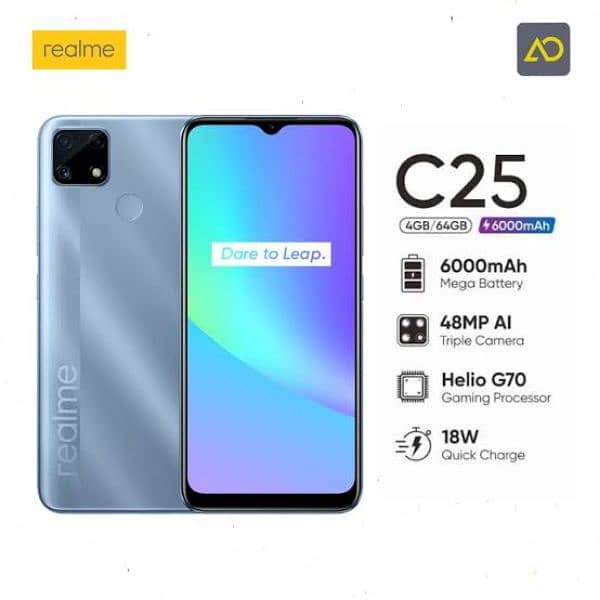 Realme C25 4 Gb Raam 128 Gb Room 6000 Mha Battery With Box 9