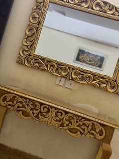 console with mirror