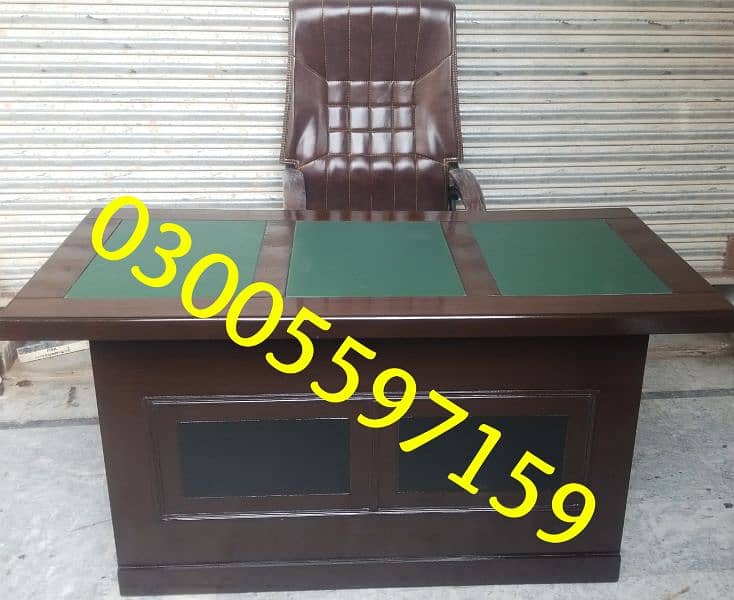 Office Ceo table 4,5ft leather top study workstation desk drawer chair 0