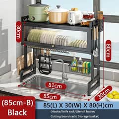 Sink Drainer Drying Rack with Door Dish Storage Rack 65 and 85 cm