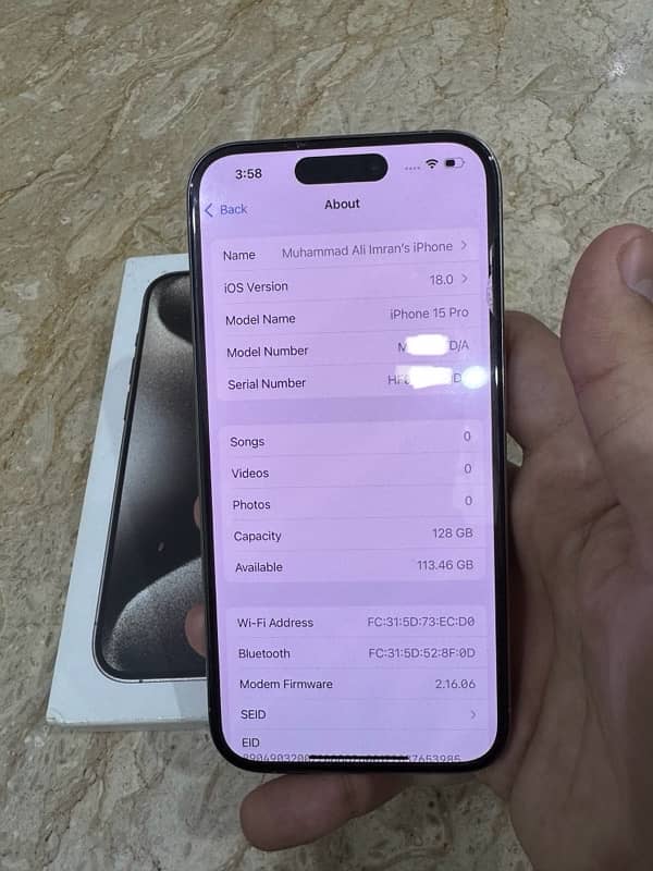 iPhone 15 pro 128gb pta approved 5