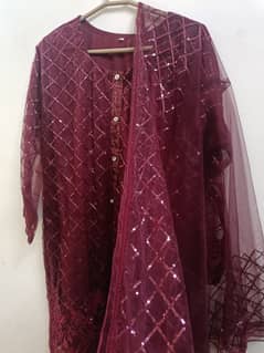 2 pieces dress shirt and net dupatta