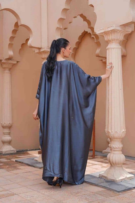 1 Pc Women's Stitched Katan Silk Plain Kaftan 2