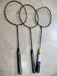 Badminton three rackets in good condition 03333358007