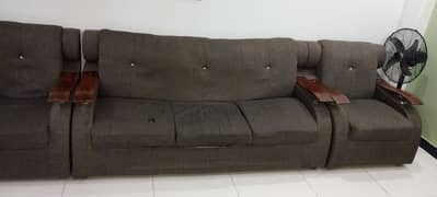 Brown and Grey Sofa Set with table