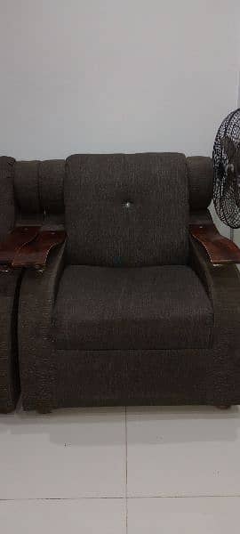 Brown and Grey Sofa Set with table 1