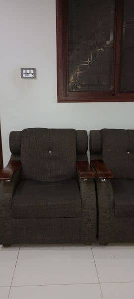 Brown and Grey Sofa Set with table 3