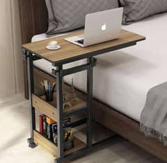 Wooden Adjustable Laptop Side Table for Sofa and Bed