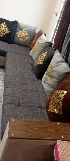 L shaped 7 seater sofa set excellent condition in reasonable price