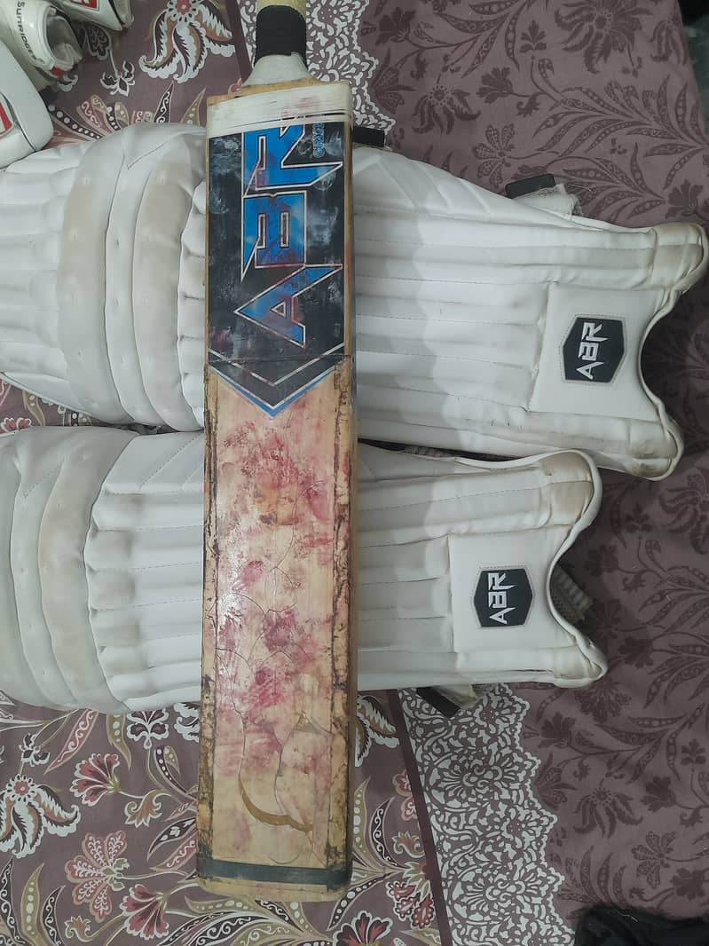 Cricket Batting Kit. Bat , Pad, Gloves, Bag , Halmet, Thai 4