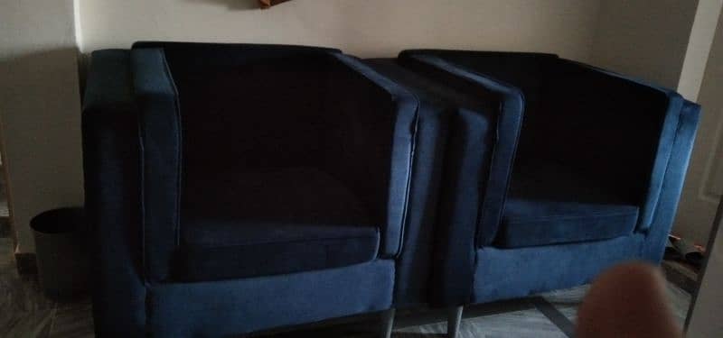 Welvet  2 Seater Sofa in Royal Blue Color 2