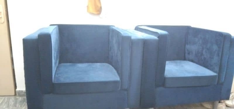 Welvet  2 Seater Sofa in Royal Blue Color 3