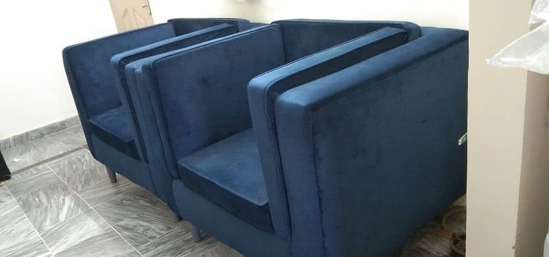 Welvet  2 Seater Sofa in Royal Blue Color 7