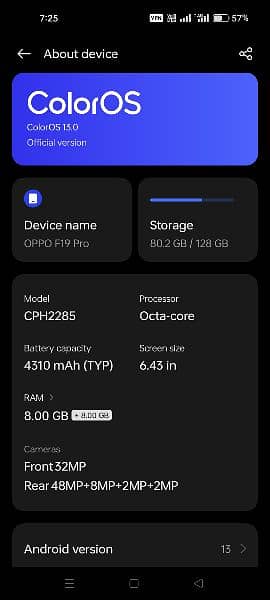 oppo f19 pro 8/128 condition 10/10 all okay mobile 3