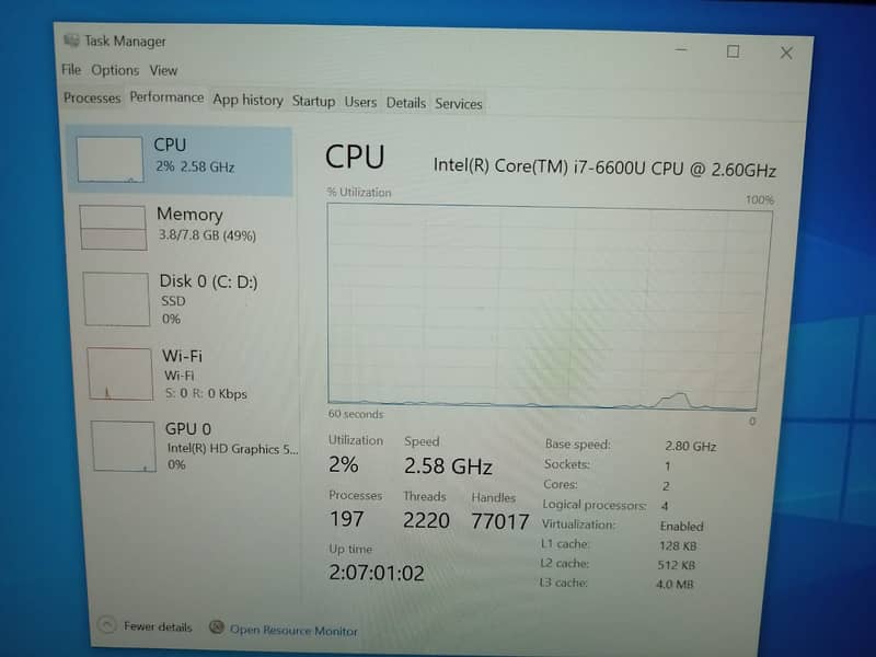 Intel(R) Core(TM) i7-6600 CPU @ 2.60GHz Dell laptop 2