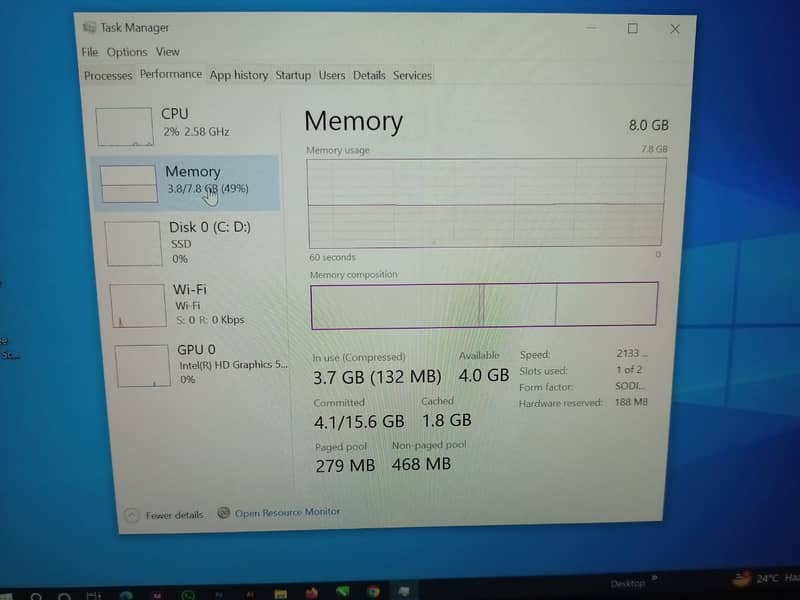 Intel(R) Core(TM) i7-6600 CPU @ 2.60GHz Dell laptop 5