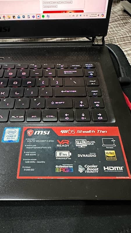 MSI GS 65 stealth Thin gaming n video editing laptop 1