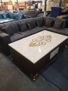 L shape sofa corner 6 seater with table