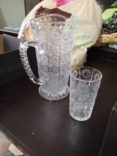 crystal glass and jug set