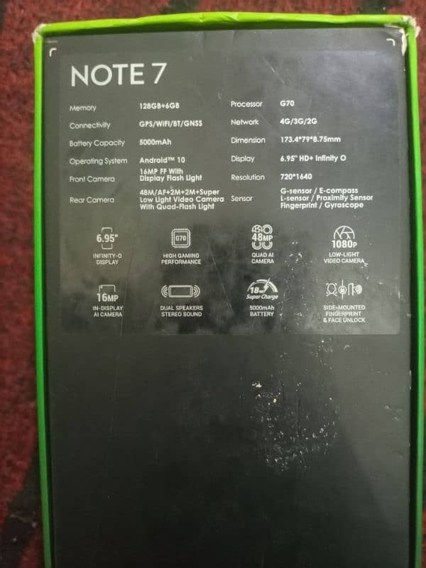 infinix Note 7 pro ram 6gb memory 128Gb+6gb dual sim Exchage possible 4