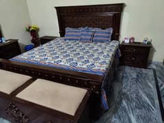 King Size Bed with Side Tables & Mattress