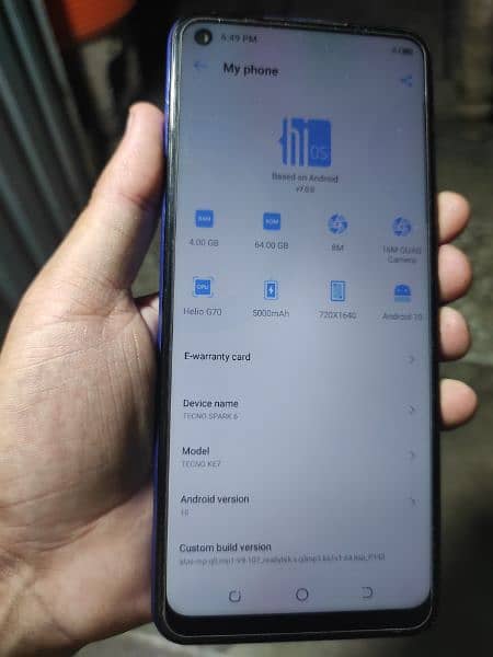 Tecno spark 6  with box charger 3