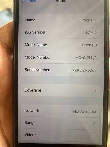 iPhone 8 non pta ( zong sim working for lifetime ) 7