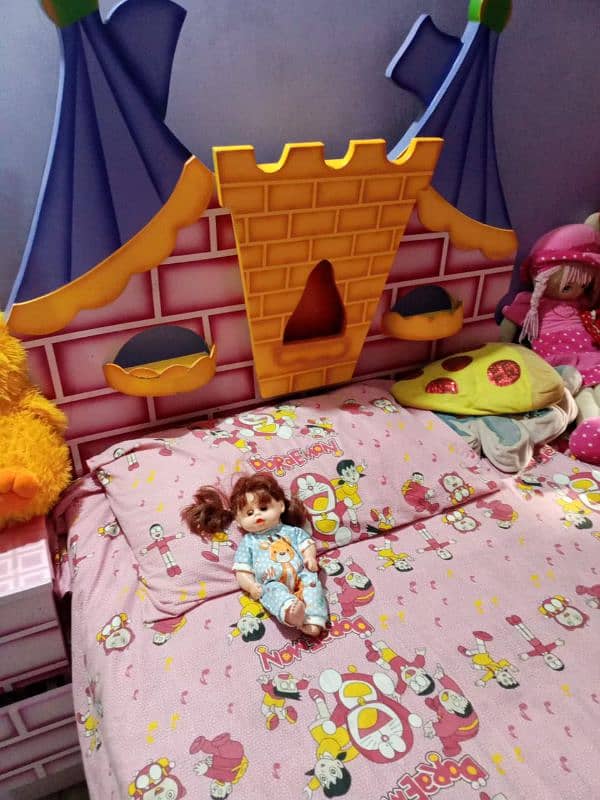 kids bed set with dressing and wardrobe 1